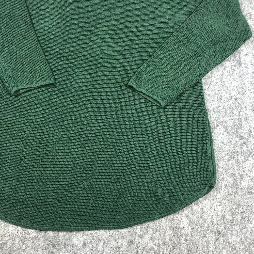 MICHAEL Michael Kors Sweater Womens M Green Waffle Knit Side Button Tunic Top